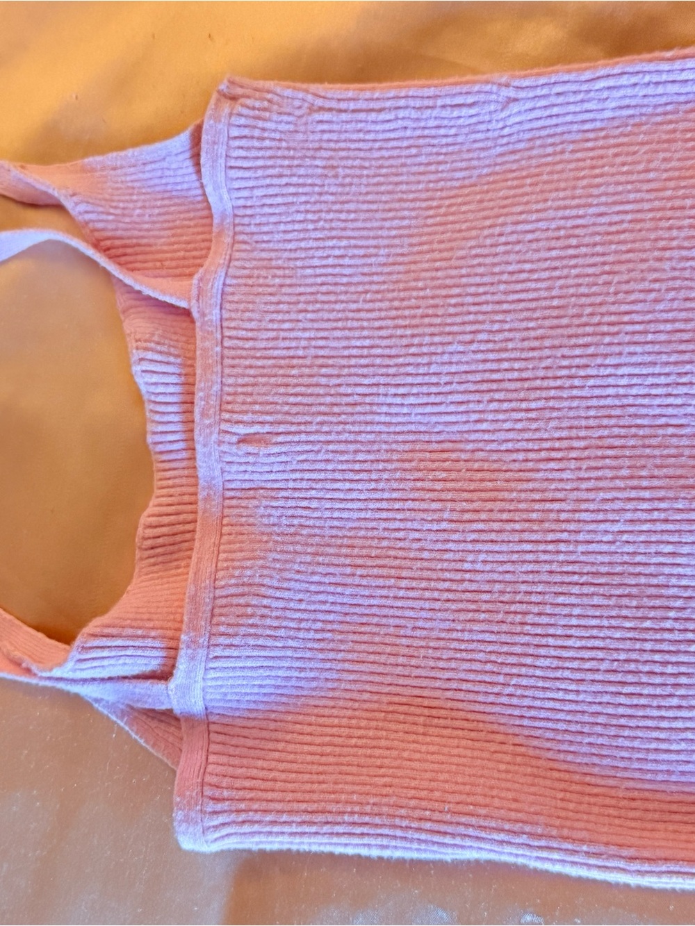 La Hearts Pink Ribbed Tank Top
